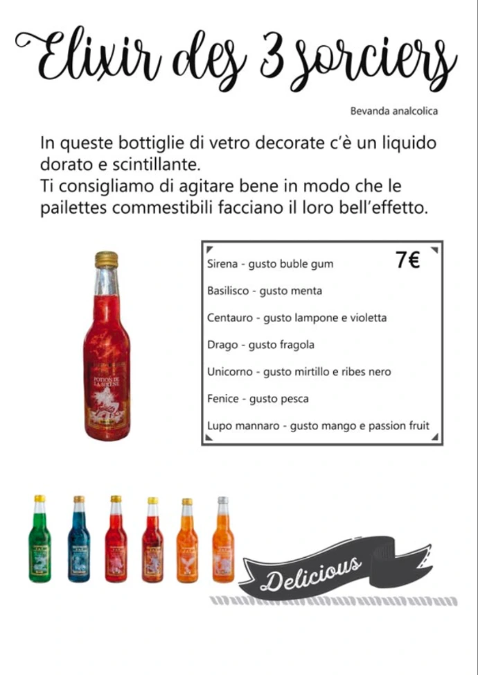 Menu | Binario Magic Pub